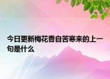 今日更新梅花香自苦寒来的上一句是什么