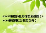 excel表格斜杠分栏怎么设置（excel表格斜杠分栏怎么弄）