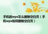手机的wps怎么删除空白页（手机wps如何删除空白页）