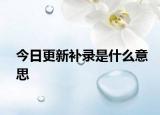 今日更新补录是什么意思