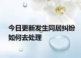 今日更新发生同居纠纷如何去处理