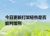 今日更新打架轻伤是否能判缓刑