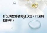 什么叫教师资格证认定（什么叫教师爷）