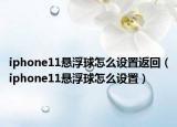 iphone11悬浮球怎么设置返回（iphone11悬浮球怎么设置）