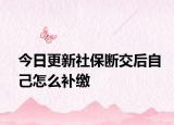 今日更新社保断交后自己怎么补缴