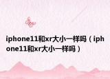 iphone11和xr大小一样吗（iphone11和xr大小一样吗）
