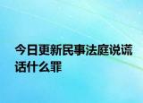 今日更新民事法庭说谎话什么罪