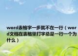 word表格字一多就不在一行（word文档在表格里打字总是一行一个为什么）