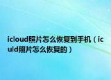 icloud照片怎么恢复到手机（iculd照片怎么恢复的）