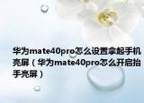 华为mate40pro怎么设置拿起手机亮屏（华为mate40pro怎么开启抬手亮屏）