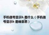 手机信号显示h 是什么（手机信号显示h 是啥意思）