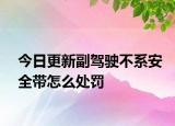 今日更新副驾驶不系安全带怎么处罚
