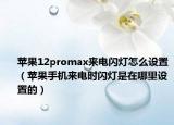 苹果12promax来电闪灯怎么设置（苹果手机来电时闪灯是在哪里设置的）
