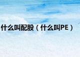 什么叫配股（什么叫PE）