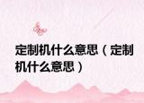定制机什么意思（定制机什么意思）