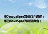 华为nova5pro耳机口在哪呢（华为nova5pro耳机没声音）