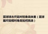 篮球球衣尺码对照身高体重（篮球服尺码相对身高如何挑选）