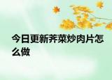 今日更新荠菜炒肉片怎么做