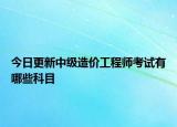 今日更新中级造价工程师考试有哪些科目