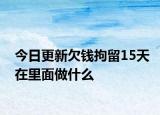 今日更新欠钱拘留15天在里面做什么