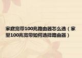 家庭宽带100兆路由器怎么选（家里100兆宽带如何选择路由器）