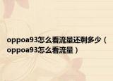 oppoa93怎么看流量还剩多少（oppoa93怎么看流量）