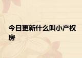 今日更新什么叫小产权房