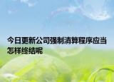 今日更新公司强制清算程序应当怎样终结呢