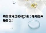 媒介批评理论和方法（媒介批评是什么）