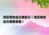 淘宝购物金在哪显示（淘宝购物金在哪里查看）