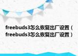 freebuds3怎么恢复出厂设置（freebuds3怎么恢复出厂设置）