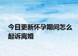 今日更新怀孕期间怎么起诉离婚
