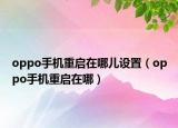 oppo手机重启在哪儿设置（oppo手机重启在哪）