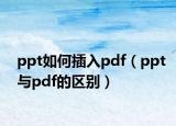 ppt如何插入pdf（ppt与pdf的区别）