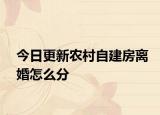 今日更新农村自建房离婚怎么分