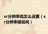 xr分辨率低怎么设置（xr分辨率很低吗）
