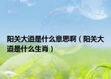 阳关大道是什么意思啊（阳关大道是什么生肖）