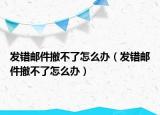 发错邮件撤不了怎么办（发错邮件撤不了怎么办）