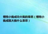 牺牲小我成功大我的意思（牺牲小我成就大我什么意思）