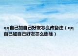 qq自己加自己好友怎么改备注（qq自己加自己好友怎么删除）