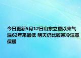 今日更新5月12日山东立夏以来气温62年来最低 明天仍比较寒冷注意保暖