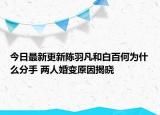 今日最新更新陈羽凡和白百何为什么分手 两人婚变原因揭晓