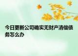 今日更新公司确实无财产清偿债务怎么办