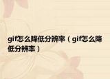 gif怎么降低分辨率（gif怎么降低分辨率）
