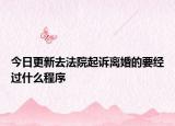 今日更新去法院起诉离婚的要经过什么程序