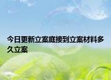 今日更新立案庭接到立案材料多久立案