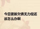今日更新欠债无力偿还该怎么办啊
