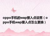oppo手机的wap接入点设置（oppo手机wap接入点怎么更换）