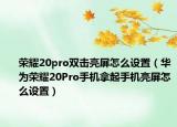 荣耀20pro双击亮屏怎么设置（华为荣耀20Pro手机拿起手机亮屏怎么设置）
