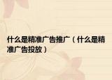 什么是精准广告推广（什么是精准广告投放）
